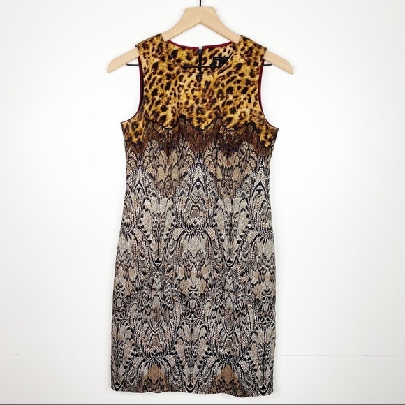 Ann Taylor Exotic Lace Animal Print Sleeveless Knee Length Sheath Dress EUC 2 - Picture 1 of 8